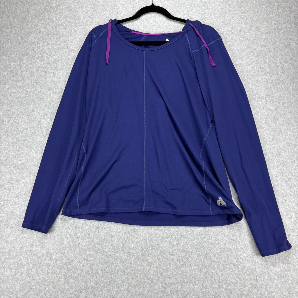 Eddie Bauer First Ascent Hooded Top Womens XL Purple Long Sleeve Hiking Stretch